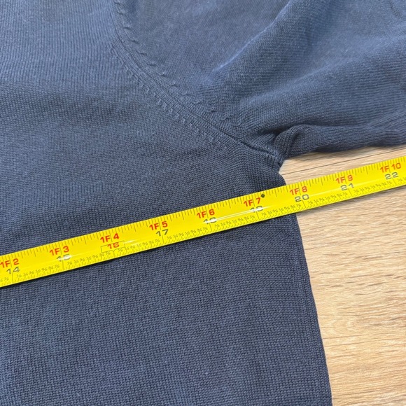 Brooks Brothers Mens Navy Silk Cotton V Neck Sweater Size Medium, Quiet Luxury - Picture 3 of 7